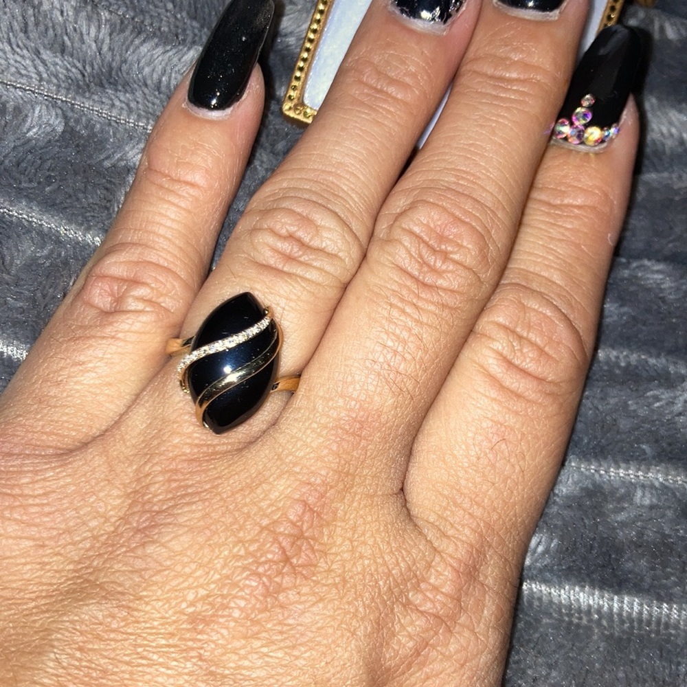EFFY™️ 14KT Gold 7 carat Onyx Ring - Picture 7 of 7